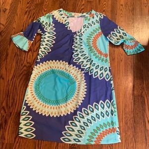 Bold print nylon/spandex dress